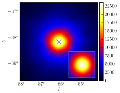 A smoothed counts map computing using pointlike.